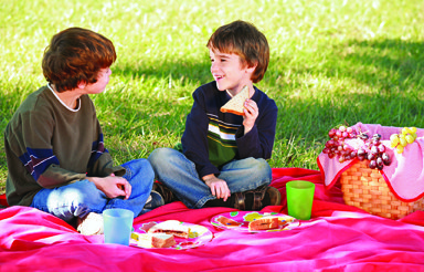 kids having picnic