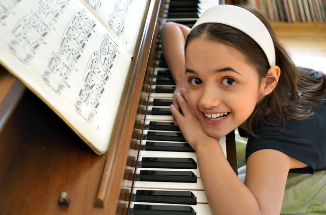 Girl with piano