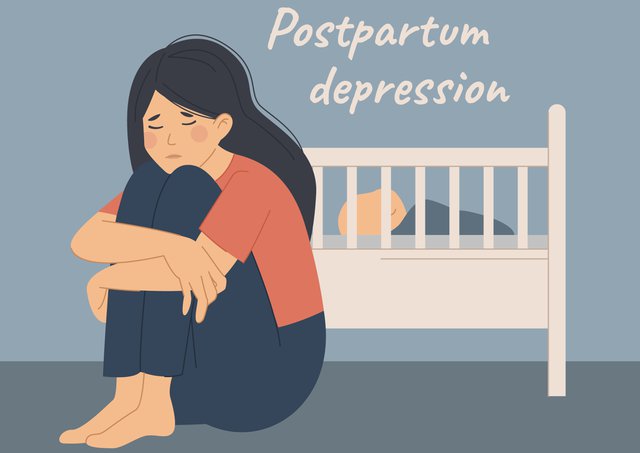 Mom with baby and postpartum depression