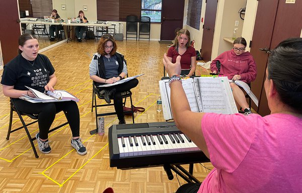 Students from Gulfshore Playhouse rehearsing in a temporary location.jpg