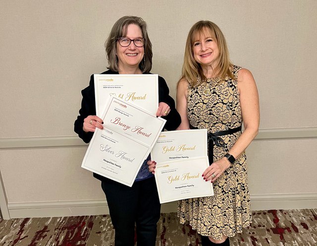 Jane and Stacy with awards at PMA conference in chicago.jpg